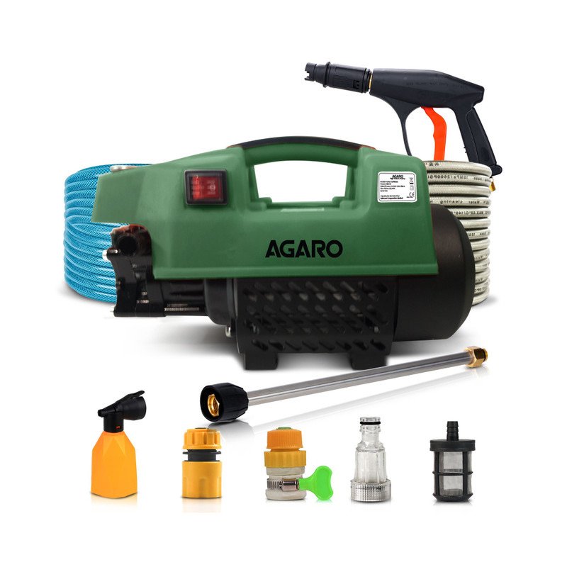 AGARO Supreme 1800 Watt, 120 Bar, 6.5L/Min Flow Rate, 4 Mtr Outlet Hose, Green Pressure Washer